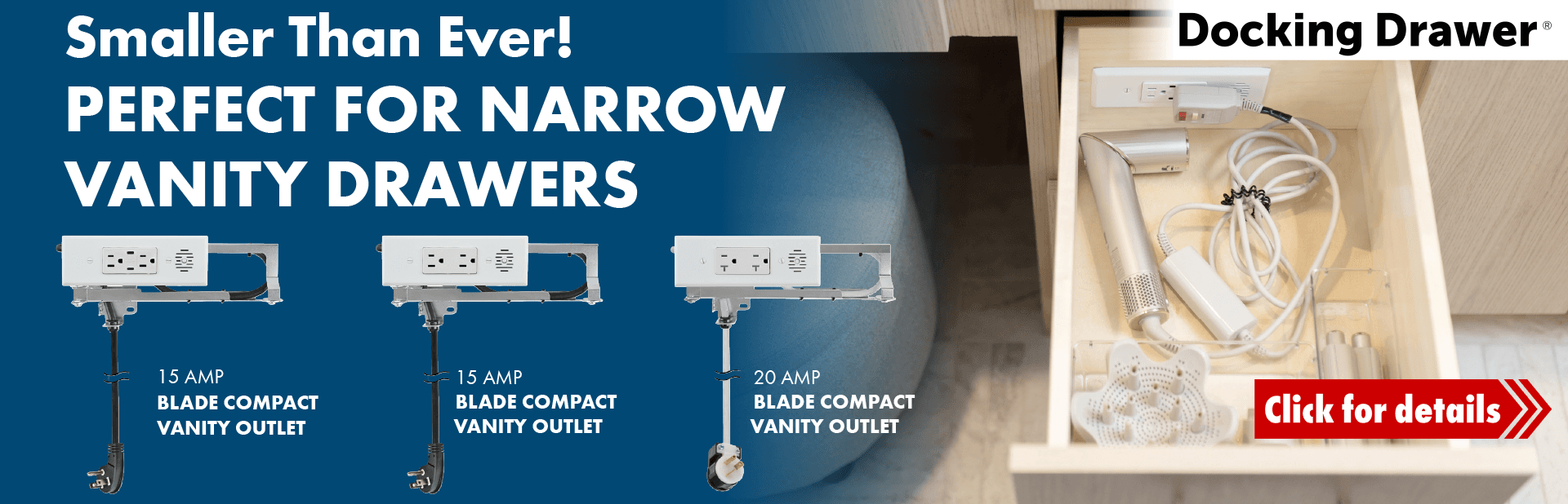 Docking Drawer X21 - Perfect for Narrow Vanity Drawers!