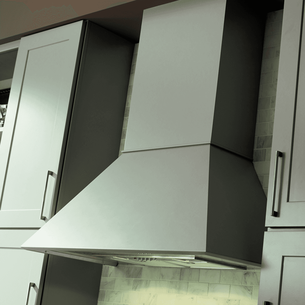 30" Silver-Metallic Straight Range Hood with Broan Compatible Liner, Maple - Alt Image 2