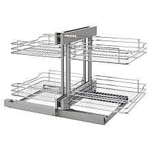 Universal Blind Corner Optimizer with Soft-Closing for 18" Cabinet Opening, Chrome