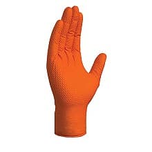 Medium Nitrile 8 mil Thick Powder-Free Gloves, Orange, Box of 50