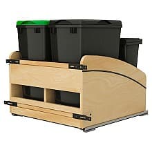 Double 32 Qt. Craftsman Collection Bottom Mount Pullout Waste Container, Black