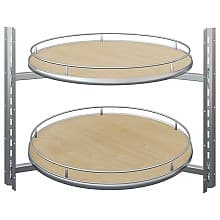 26-3/4" VS COR® Wheel Pro Scalea Full-Circle Poleless 2-Tray Lazy Susan Kit, Maple
